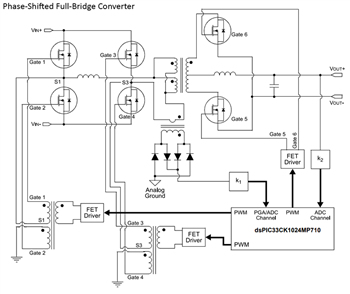 应用电路图 - Microchip Technology dsPIC33CK1024MP710数字信号控制器